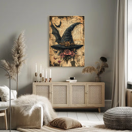 Mystical Witch's Hat with Roses Artistic Pop Culture Poster