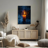 Ethereal Candle Glow: Mystical Starry Night Poster PosterGoat