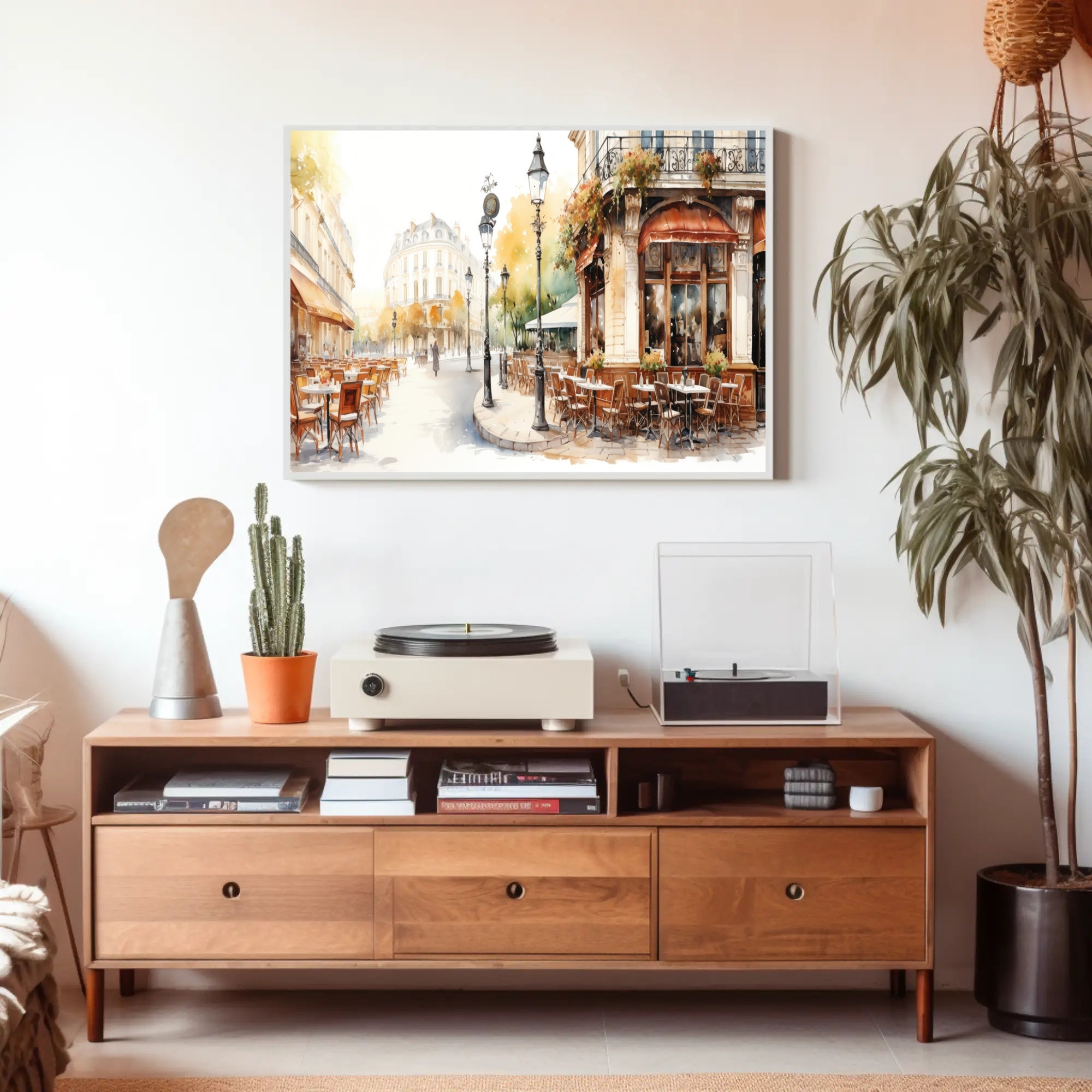 Parisian Street Café Scene Poster PosterGoat