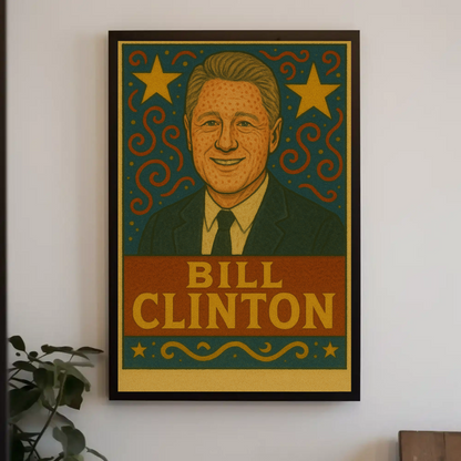 Bill Clinton Pop Art Presidential Portrait Poster