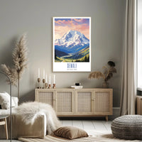 Denali National Park Scenic Travel Poster Print