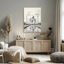 Taj Mahal Monochrome Artistic Cultural or Heritage Poster