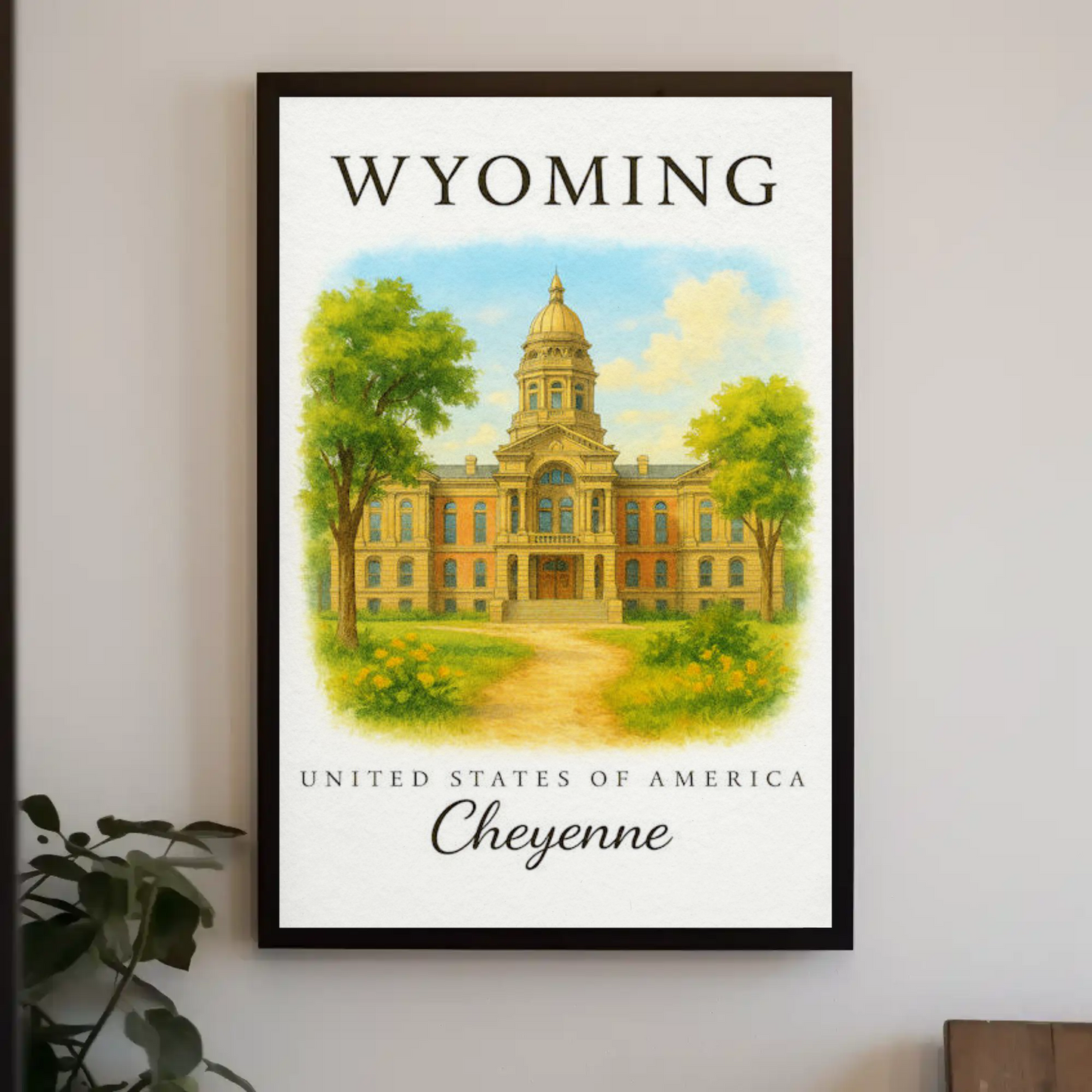 Cheyenne Wyoming Historic State Capitol Landmark Travel Poster Travel Poster
