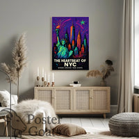 New York Ambition: Vibrant Urban Cityscape Poster