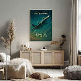 Eagle of the Sky F22 Raptor Poster for Aviation Enthusiasts