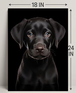 Portrait Of A Black Labrador Puppy Poster PosterGoat