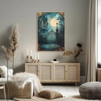 Moonlit Gothic Gate Poster