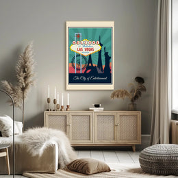 Iconic Las Vegas Landmarks Travel Poster