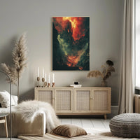 Epic Fiery Landscape Adventure in Fantasy or Mythology Poster PosterGoat