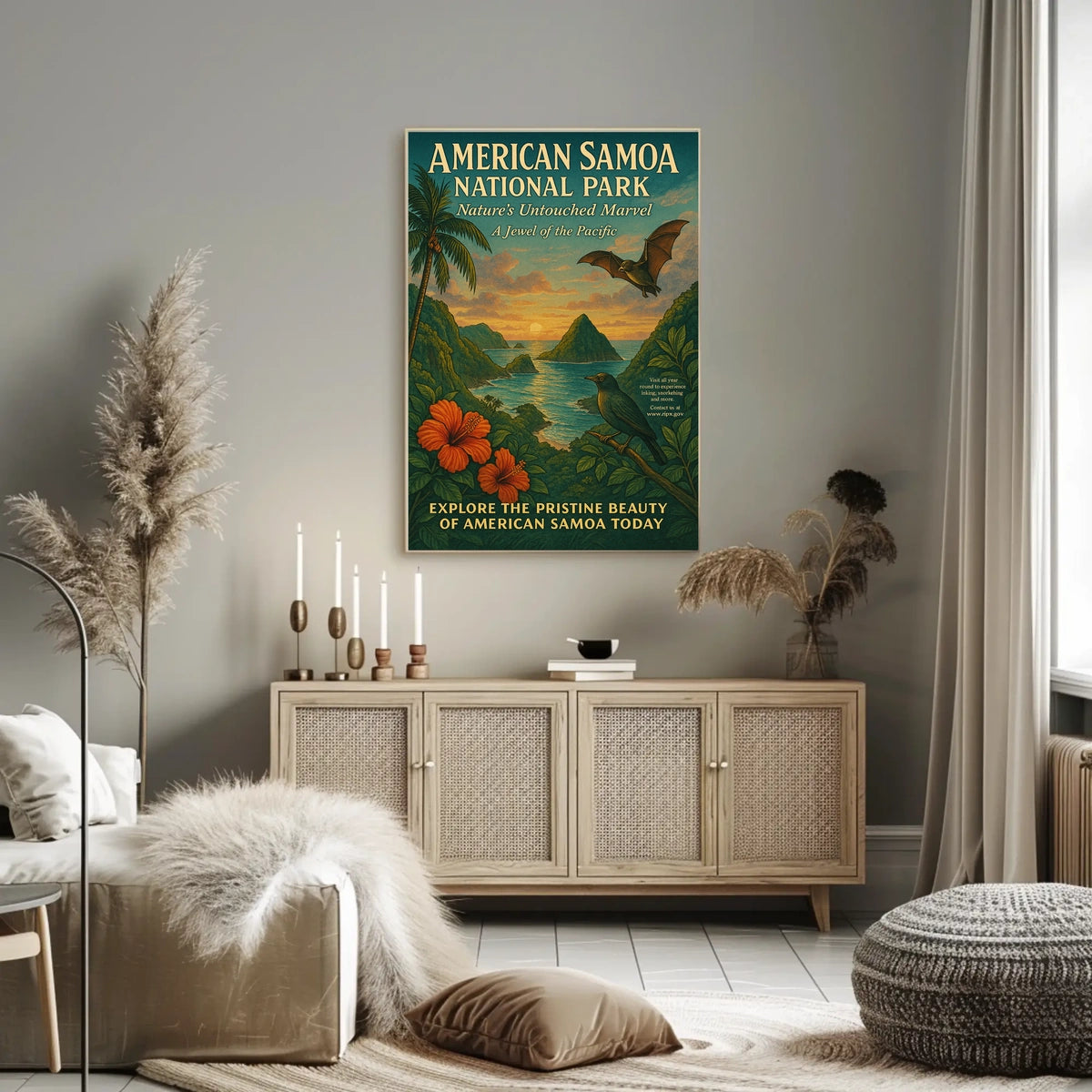 American Samoa National Park Scenic Travel Poster