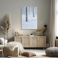 Winter Serenity: Minimalist Snow Forest National Park Poster