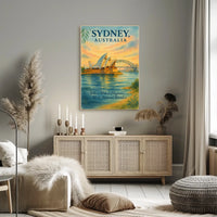 Sydney's Iconic Landmarks Vintage Travel Poster