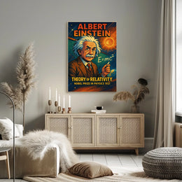 Einstein Relativity Vintage Science Office Poster