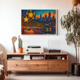 Manila, Philippines Vibrant Cityscape Poster
