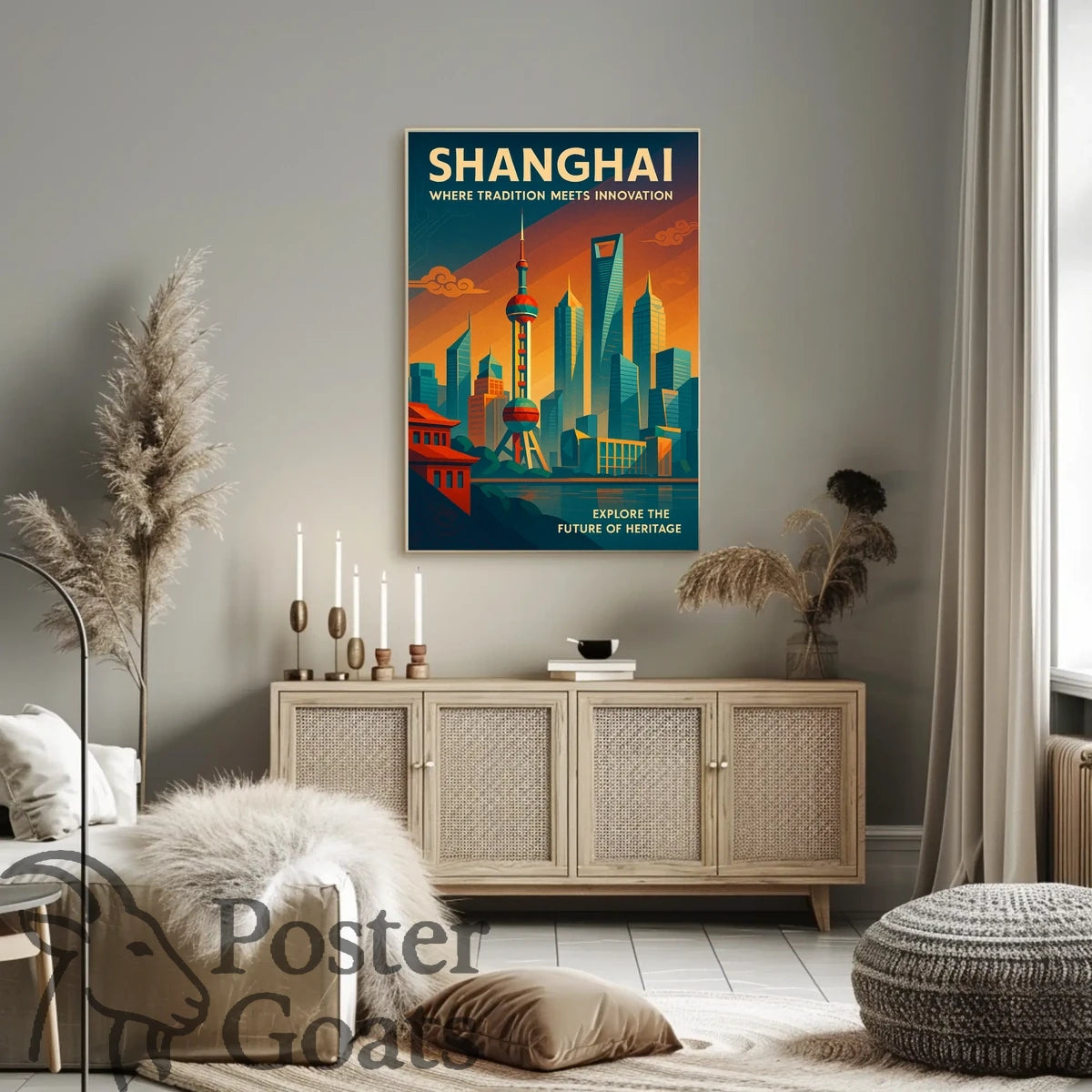 Shanghai: Tradition Meets Innovation Urban or Cityscape Poster