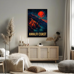Amalfi Coast A Vibrant Landscape Poster Wall Art Decor