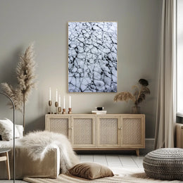 Cracked Ice Surface Photorealistic Abstract Artistic Poster