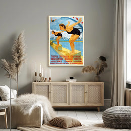 Soviet Union Water Sports Propaganda Vintage Sports Poster