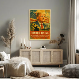 Donald Trump 47th President of the United States Layered Digital Collage Poster