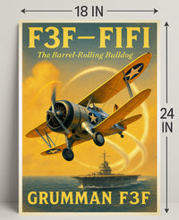 Grumman F3F The Barrel-Rolling Bulldog Poster PosterGoat