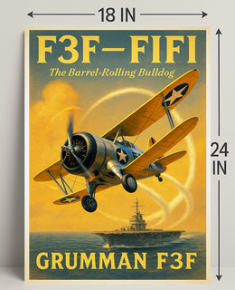 Grumman F3F The Barrel-Rolling Bulldog Poster PosterGoat