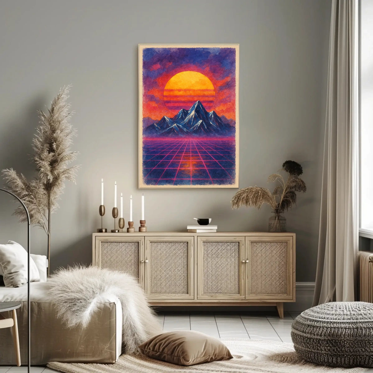 Retro-Futuristic Dreamscape Artwork Print: Futuristic Sci-Fi Poster