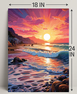 Vibrant Coastal Sunset Poster PosterGoat