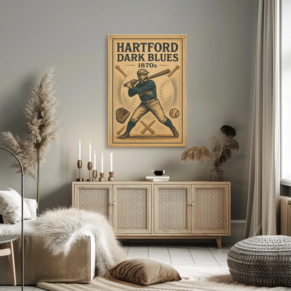 Hartford Dark Blues 1870S Baseball Poster