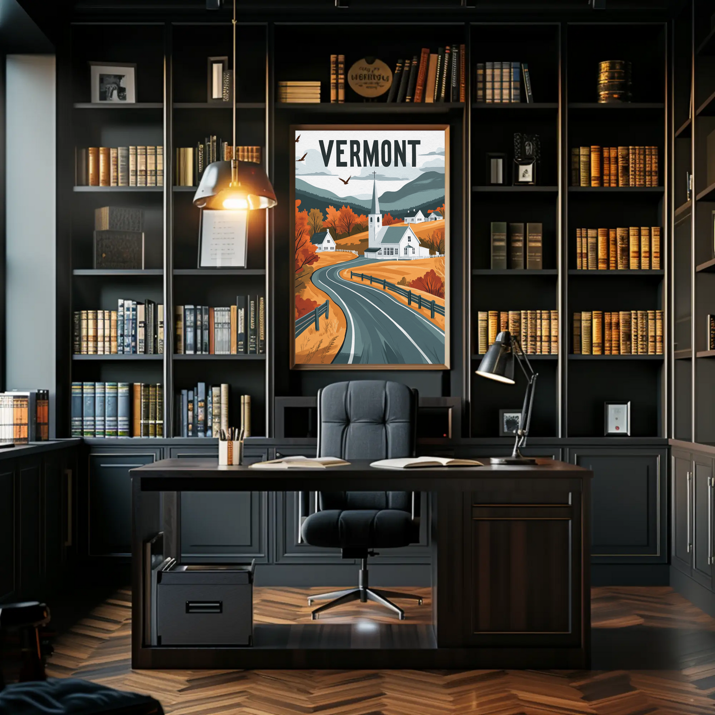 Vermont Vintage Poster - Fall Countryside