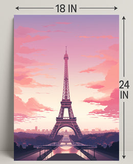 Eiffel Tower At Sunset Poster