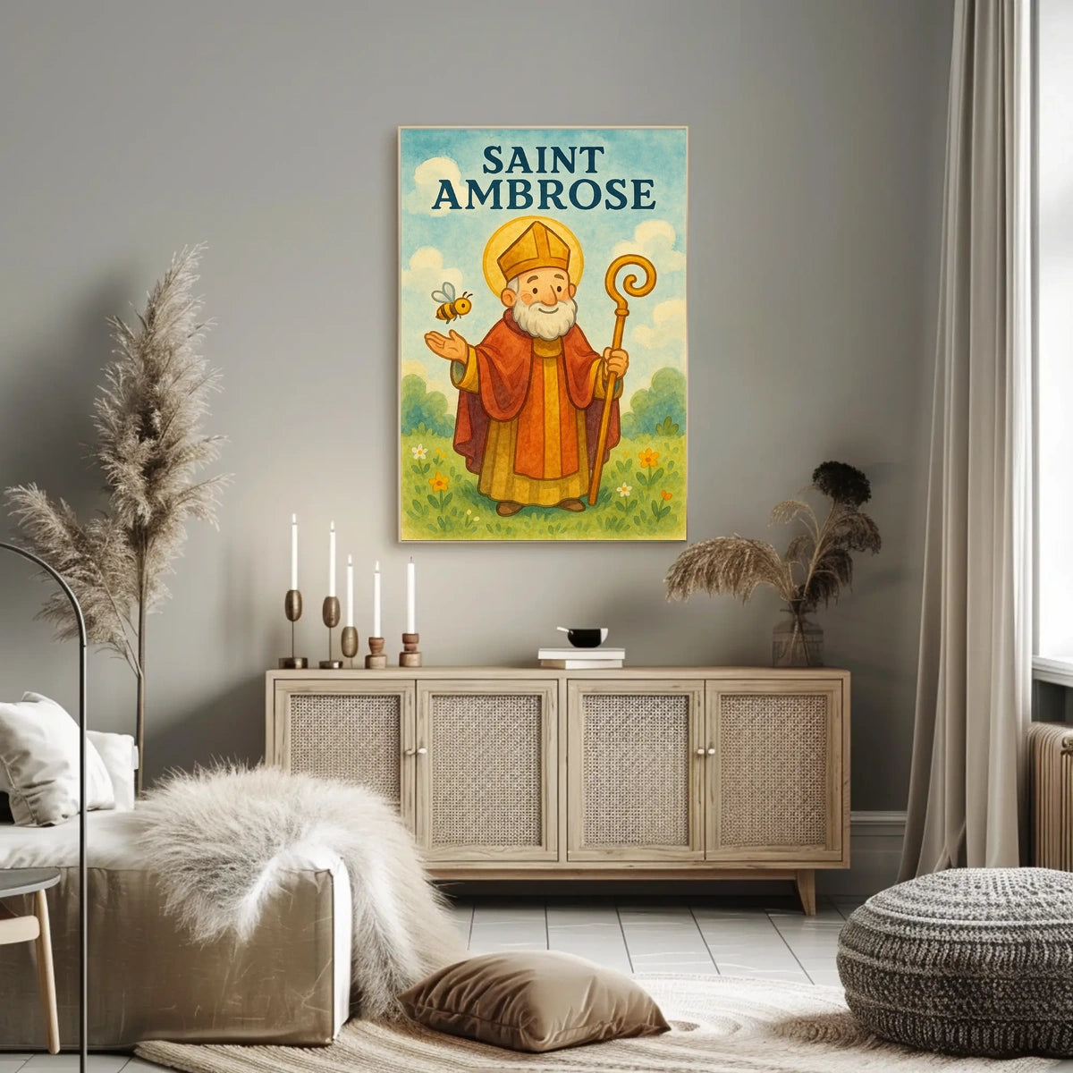 Saint Ambrose Cathedral Cityscape Portrait Wall Poster