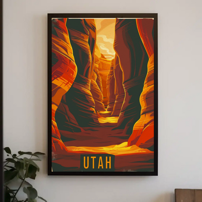Utah Canyonlands Sunlit Slots Travel Poster