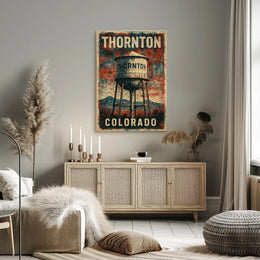 Thornton Water Tower Cityscape Wanderlust Realism Poster