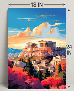 The Acropolis At Sunset Poster