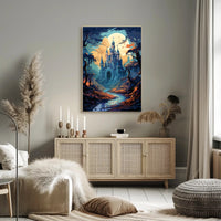 Enchanted Castle Under The Moon Poster
