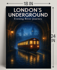 London's Underground Evening River Journey Poster PosterGoat