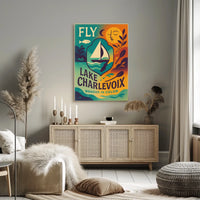 Lake Charlevoix Vibrant Adventure Destination Travel Poster