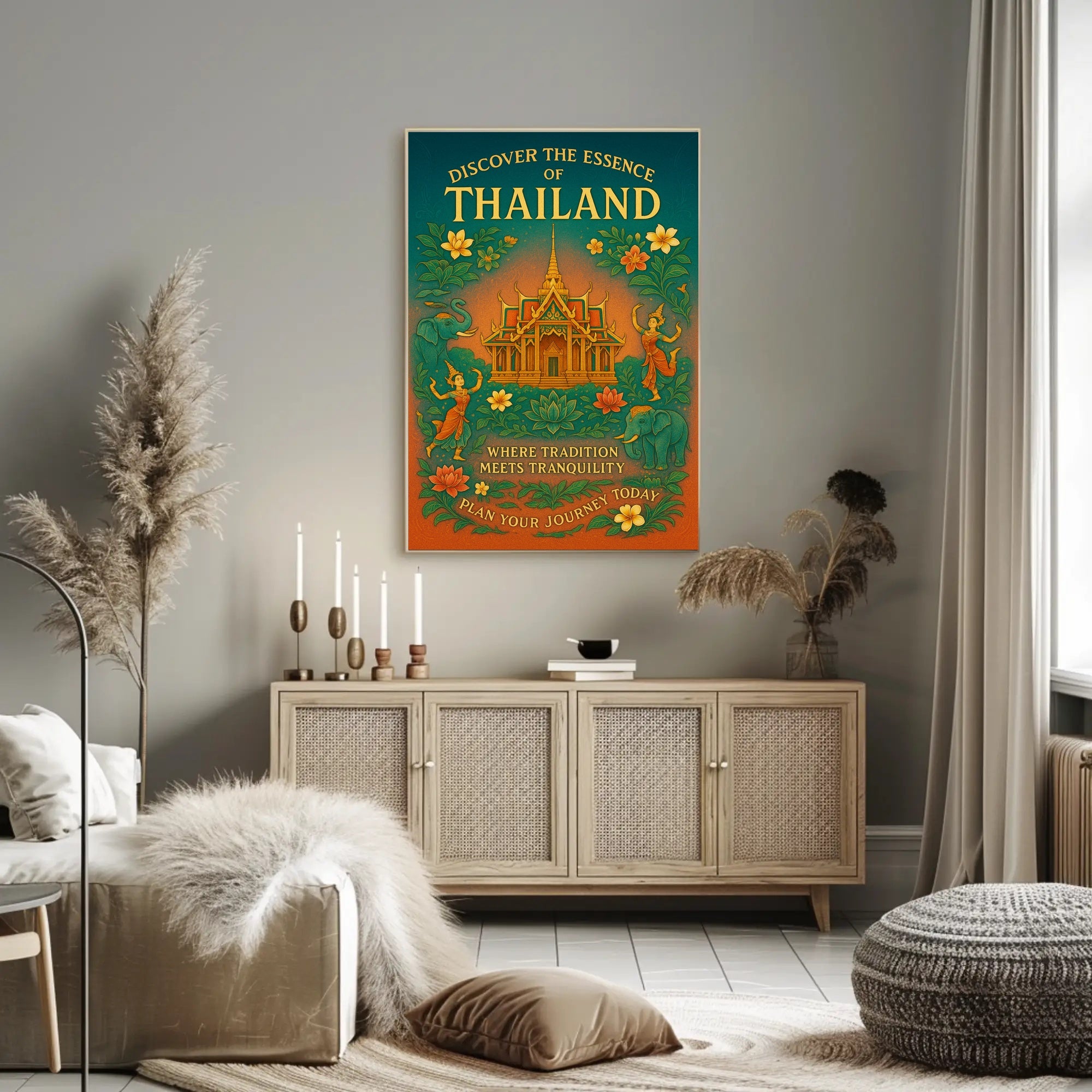 Thailand's Rich Culture Vintage Travel Poster