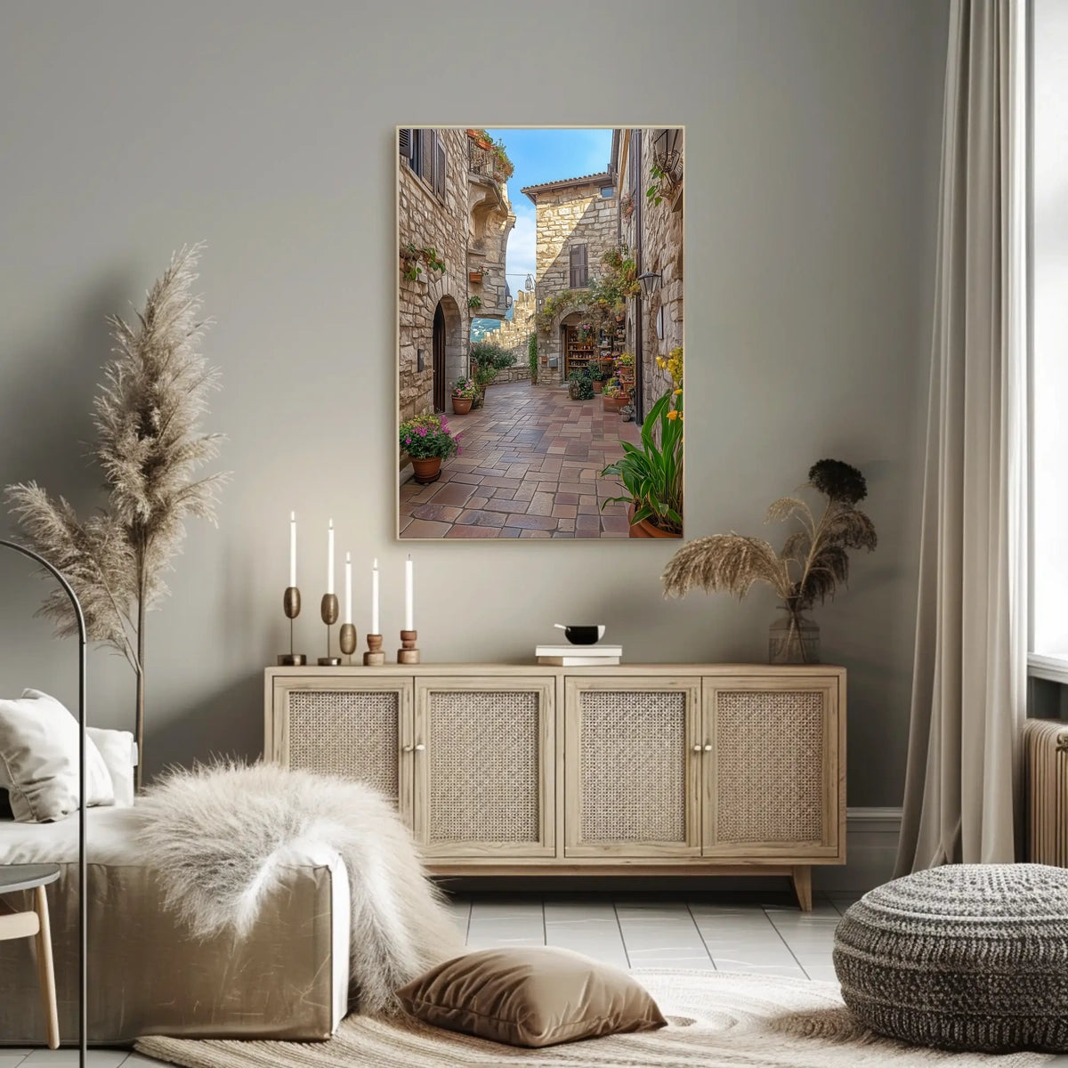 San Marino Old Town Stone Streets View Scenic Poster
