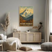 Mount Everest Vintage Travel Nostalgic Poster
