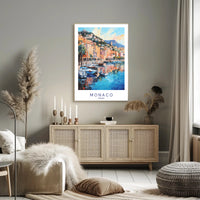 Coastal Charm of Monaco Poster PosterGoat