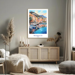 Coastal Charm of Monaco Poster PosterGoat