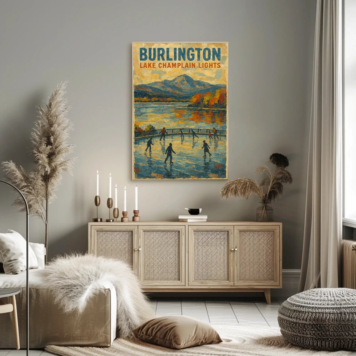 Burlington Lake Champlain Lights Poster