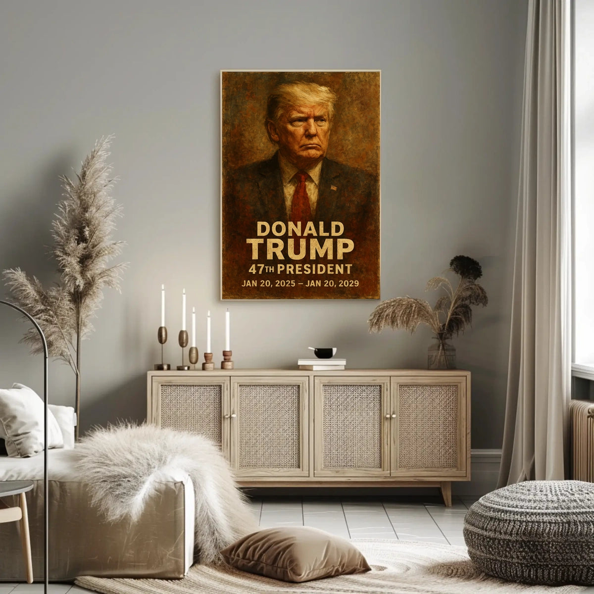 Donald Trump Determination Patriotic Painterly Poster