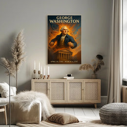 George Washington Vintage Presidential Leadership Historical Poster