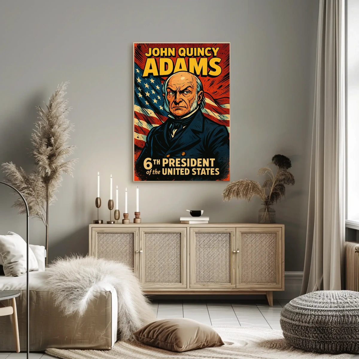 John Quincy Adams 6th President Poster Vintage Heritage Art