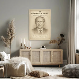 George W. Bush Presidential Portrait Pencil Sketch Poster