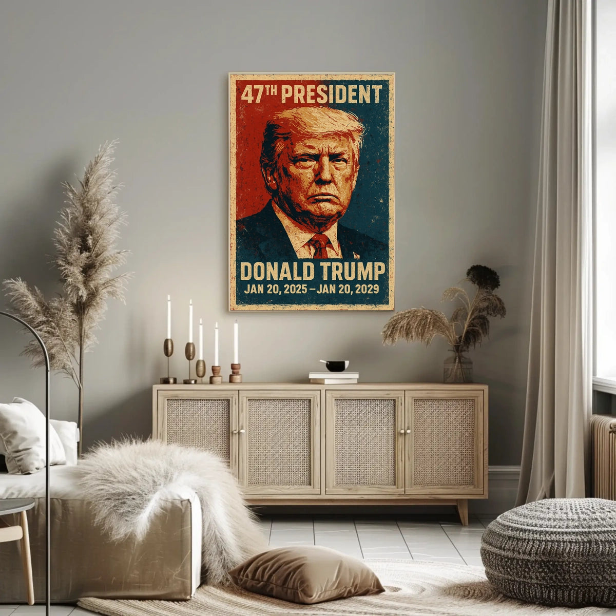 Donald Trump Leadership Strength Typography Poster