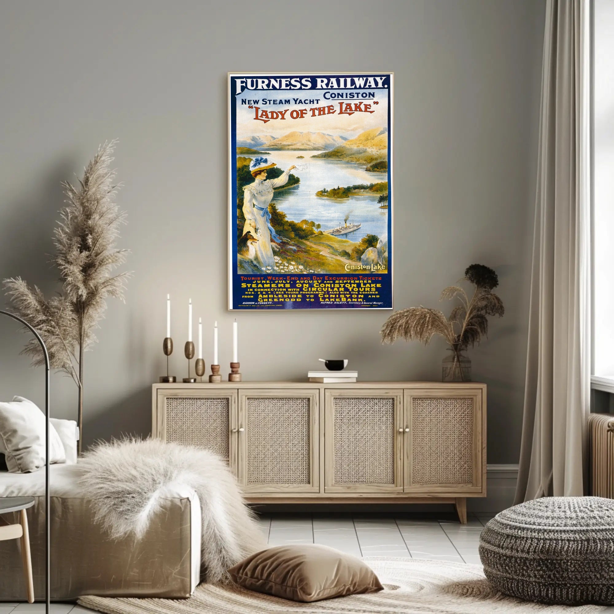 Furness Railway Lake Excursions Vintage Travel Poster PosterGoat