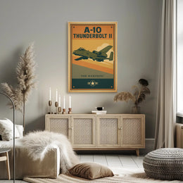 A-10 Thunderbolt II Vintage Military Aircraft Poster